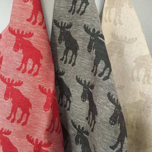 Viskestykke vævet - Hør/Bomuld - natur Elge - Viskestykke vævet - Hør/Bomuld - Rød/natur Elge - Viskestykke vævet - Hør/Bomuld - sort/grå Elge