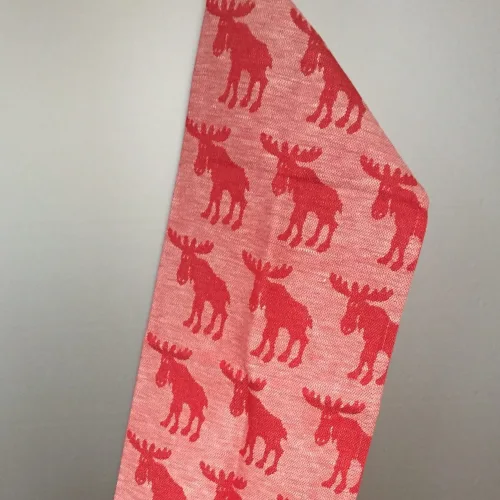 Viskestykke Vævet med Hør - Elge Rød