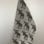Viskestykke vævet - Hør/Bomuld - sort/grå Elge lille - Viskestykke vævet - Hør/Bomuld - sort/grå Elge, natur, naturmaterialer, svensk design, sverige, elg, elge, moose, elsdyr, ting med elge, elgeting, tekstiler, textil, køkkentekstiler, nordisk, design, kvalitet, oøkologisk, biri, ribe