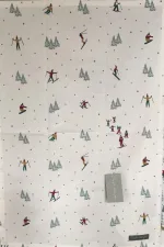 Viskestykke Bomuld med tryk - skiløbere