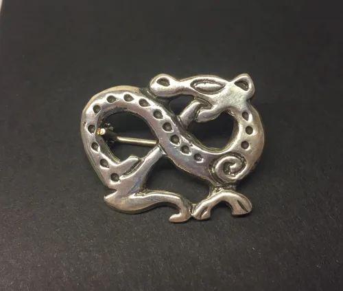 Vikingebroche i Sølv - Slange - Billede 5
