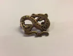 Vikingebroche i bronze - Slange, vikinger, vikingesmykker, museums, museumssmykker, kopismykker, ægte, original, vikingefund, udgravninger, nordiske, guder, aser, midgårdsormen, loke, dyr, slange, drage, biti, ribe, ansgar, bronze, billige, flotte, gaveide, konfirmation, fødselsdag,