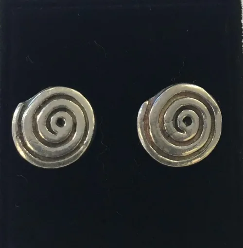 Vikingeøreringe i sølv - ørestikkere Spiral