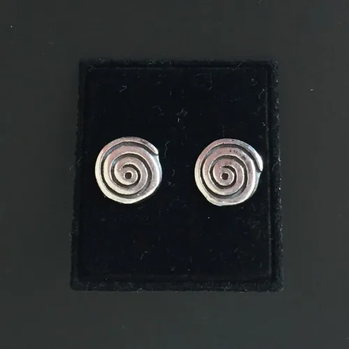 Vikingeøreringe i sølv - ørestikkere Spiral