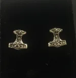 Vikingeøreringe i sølv - ørestikkere thorshammere - Mjølner