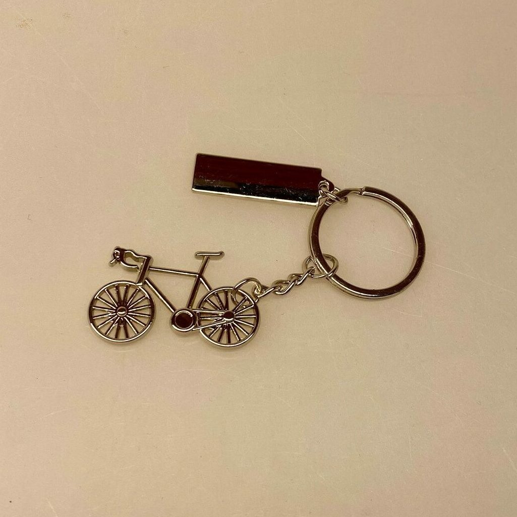 Nøglering - Cykel blank med skilt