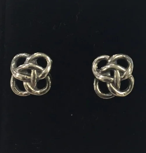 Vikingeøreringe i sølv - ørestikkere Jordknude lille