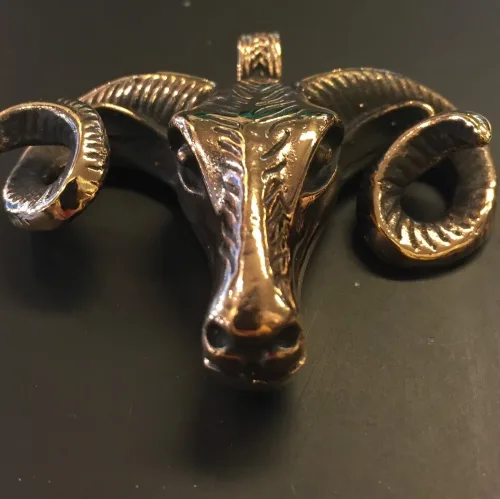 Vikingevedhæng i bronze - Thors ged XL
