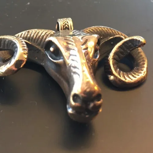 Vikingevedhæng i bronze - Thors ged XL