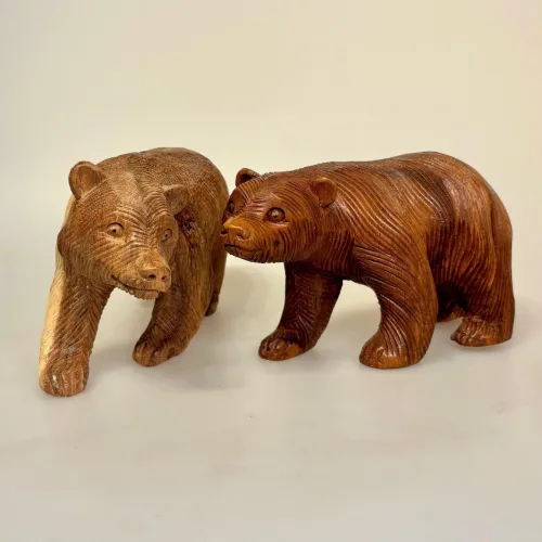 Bjørn - håndskåret træ - stor, B-WM, brun bjørn, ursus, bamsefar, bjørnen bjørn, guldlok og de tre bjørne, ursus arctos, ursidae