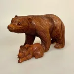 Bjørn - Håndskåret Træ - Liggende Lille, Bjørn - håndskåret træ - stor, B-WM, brun bjørn, ursus, bamsefar, bjørnen bjørn, guldlok og de tre bjørne, ursus arctos, ursidae