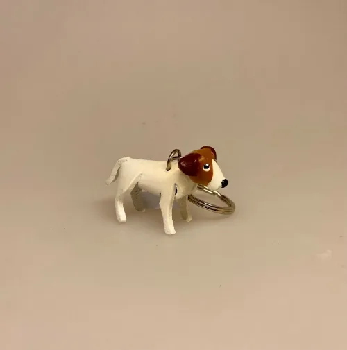 Nøglering af Kernelæder - Jack Russel Terrier - Ribe hund