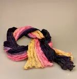 Twistet silketørklæde 1664 - Rosa/creme/lilla, Twistet silketørklæde - Rosa/creme/lilla (model 1664) 254