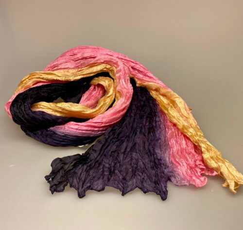 Twistet silketørklæde 1664 - Rosa/creme/lilla, Twistet silketørklæde - Rosa/creme/lilla (model 1664) 254