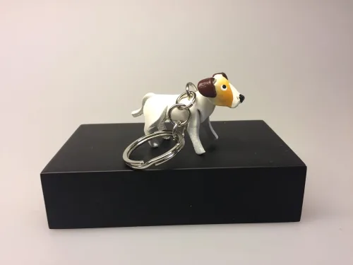 Nøglering af Kernelæder - Jack Russel Terrier - Ribe hund