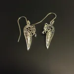 Vikingeøreringe i sølv - Slange dråbeformet