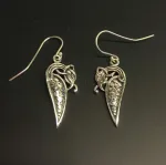 Vikingeøreringe i sølv - Slange dråbeformet