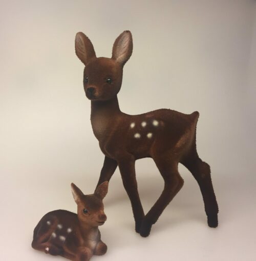 Klassisk Bambi - brun velour - liggende - Klassisk Bambi - brun velour - stor