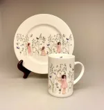 Ben Porcelæn Tallerken - Rosa Alfer og sommerfugle, Krus - Ben PoBen Porcelæn krus - Min Yndlings kop - Rosa Alfer og Sommerfugle, kop, krus, alfekrus, kaffekop, kaffekrus, børnekop, børnekrus, børneservice, dåbsgave, barnedåb, baby shower