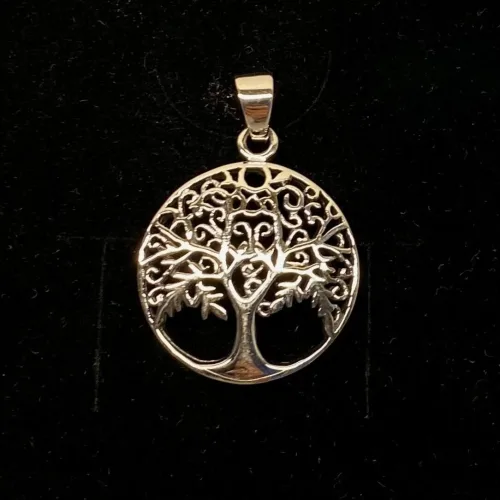 Vikinge Vedhæng sølv - Livets træ Yggdrasil filigran løv, vikingesmykker, vikingsmykker, livstræet, ask, ygdrasil, yggdrassil, asatro, sølvvedhæng, sølvsmykke, kædevedhæng, freja, nordisk mytologi, asgård, udgård, midgård, museumssmykker, museums smykker, kopi smykker, fund, kopier af fund, ribe, biti,