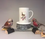 Naturens fugle - Wildlife garden - håndskåret af træ - Tornirisk - Naturens fugle - Wildlife garden - håndskåret af træ - Gråsisken, fugl, træfugl, fugl af træ, håndsnittet, fugle i farver, danmarks fauna