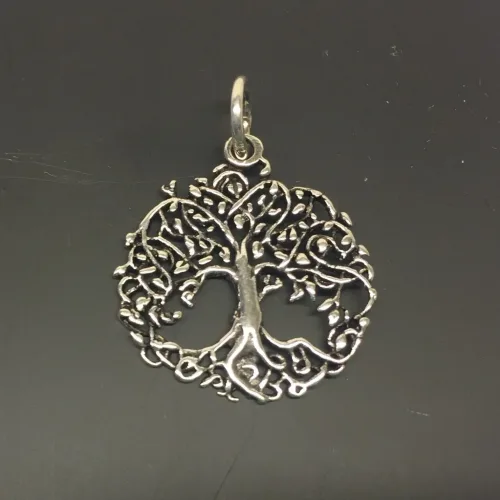 Vikinge Vedhæng sølv - Livets træ Yggdrasil filigran, vikingesmykker, vikingsmykker, livstræet, ask, ygdrasil, yggdrassil, asatro, sølvvedhæng, sølvsmykke, kædevedhæng, freja, nordisk mytologi, asgård, udgård, midgård, museumssmykker, museums smykker, kopi smykker, fund, kopier af fund, ribe, biti,