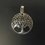 Vikinge Vedhæng sølv - Livets træ Yggdrasil filigran løv, vikingesmykker, vikingsmykker, livstræet, ask, ygdrasil, yggdrassil, asatro, sølvvedhæng, sølvsmykke, kædevedhæng, freja, nordisk mytologi, asgård, udgård, midgård, museumssmykker, museums smykker, kopi smykker, fund, kopier af fund, ribe, biti,