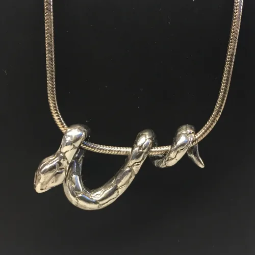 Vikingevedhæng i sølv - Slange , midgårdsormen, midgårdormen, asgård, udgård, evighed, python, asatro, sif, heimdal, sleipner