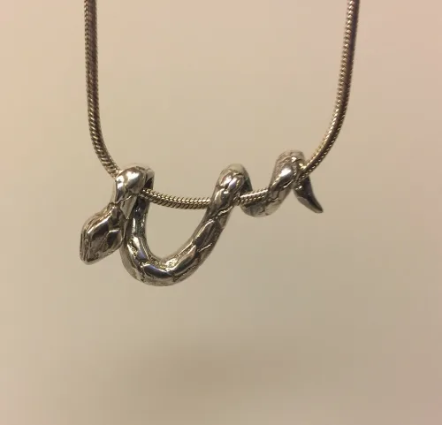 Vikingevedhæng i sølv - Slange , midgårdsormen, midgårdormen, asgård, udgård, evighed, python, asatro, sif, heimdal, sleipner