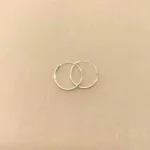 Creoler i Sølv Ø 16 mm Glatte Hoops 1,2 mm, sø 1216, tynde, enkle, basic, klassiske, diskrete, hverdags, øreringe, runde, ren, ægte, sterling, sølv, lyse, blanke, billige, stine a, pico, sølvøreringe, creoler, hoops, biti, ribe, parpriser, tilbud, cool,