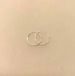 Creoler i Sølv Ø 16 mm Glatte Hoops 1,2 mm, sø 1216, tynde, enkle, basic, klassiske, diskrete, hverdags, øreringe, runde, ren, ægte, sterling, sølv, lyse, blanke, billige, stine a, pico, sølvøreringe, creoler, hoops, biti, ribe, parpriser, tilbud, cool,