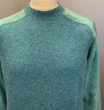 Harley of Scotland - Lambswool Pullover Uni tofarvet, turkis, blå, blågrøn, sporty, herremodel, herrestrik, herresweater, uldtrøje, uldpullover, pullover, striktrøje, strik, trøje, let, lun, tynd, lang, damestrik, biti, speciel, skotsk