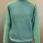 Harley of Scotland - Lambswool Pullover Uni Tofarvet, turkis, blå, blågrøn, sporty, herremodel, herrestrik, herresweater, uldtrøje, uldpullover, pullover, striktrøje, strik, trøje, let, lun, tynd, lang, damestrik, biti, speciel, skotsk