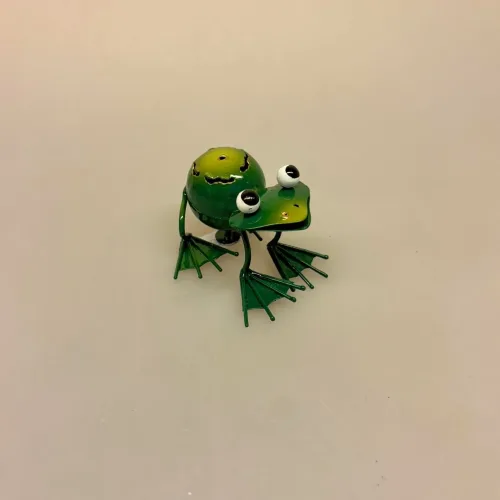 Metal Figur - Frø Grøn med Magnet, Metal Dyr - Grøn Frø, magnet, frømagnet, metalfrø, metaldyr, sjov, padde, vandløb, biolog, biologi, naturen, vild, vilje, naturvejleder, sød, biti, ribe, studentergave, student,