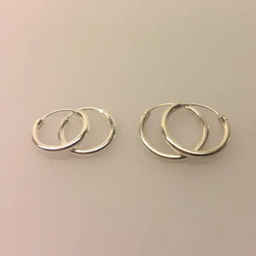 Ø 14 mm Creoler sølv - glatte hoops, sølv, 2mm tykkelse, glatte hoops, sølv øreringe, hoops, ørenringe, kraftige, små, ægte, ægte sølv, sterling sølv, sterlingsølv, nikkelfri, billige, kvalitet, cool, smarte, klassiske, biti, ribe,