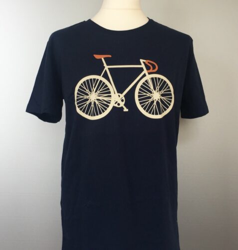 Unisex T-shirt øko bomuld - Cykel Blå, cykel t-shirt, cykeltøj, ting med cykler, cykel ting, gaveidé, økologisk, øko, bomuld, bio, bæredygtig, miljøvenlig, lækker, kvalitet, landevejscykling, cykel bluse, herre t-shirt, til mænd, dame t-shirt, biti, ribe, tour de france, vadehavet,