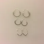 Creoler i sølv Ø 12 mm hjertebøjle med fint mønster, Ø 12 mm Creol øreringe sølv - hjertebøjle med fint mønster, Creol øreringe sølv - bøjle med fint mønster, hoops, loops, runde, øreringe, ringe, ørenringe, bali, boho, hippie, stylish, cool, ægte, sølv, sterling sølv, billige, lave priser, kvalitet, små, specielle, mønster, maanesten