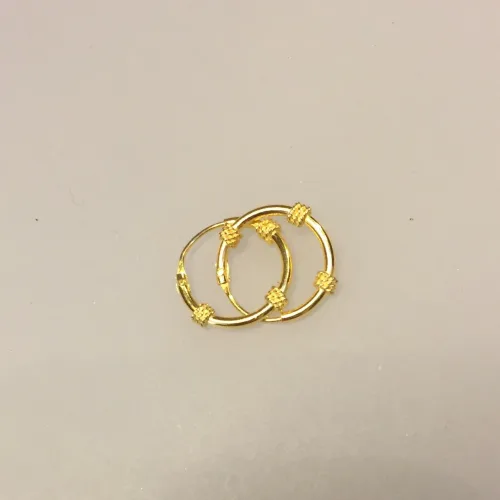 Creoler - Ø12 mm øreringe forgyldt sølv med 3 snoninger, forgyldt, guldbelagt, guld, øreringe, ørenringe, creoler, hoops, guld hoops, ægte, billige, kvalitet, flotte, moderne, mønster, specielle, boho,