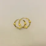 Creoler - Ø 12 mm øreringe forgyldt sølv med 3 snoninger, forgyldt, guldbelagt, guld, øreringe, ørenringe, creoler, hoops, guld hoops, ægte, billige, kvalitet, flotte, moderne, mønster, specielle, boho,