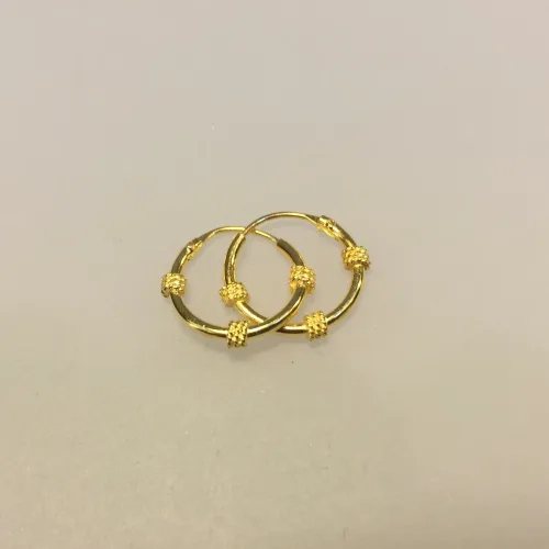 Creoler - Ø 12 mm øreringe forgyldt sølv med 3 snoninger, forgyldt, guldbelagt, guld, øreringe, ørenringe, creoler, hoops, guld hoops, ægte, billige, kvalitet, flotte, moderne, mønster, specielle, boho,