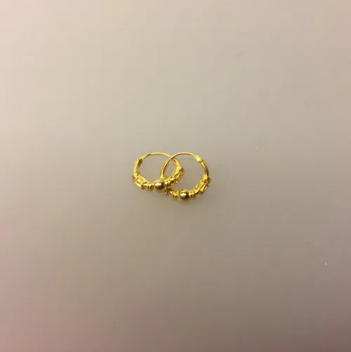 Creoler - Ø 10 mm øreringe forgyldt sølv med kugle og S-mønster ,Creoler - Ø 12 mm øreringe forgyldt sølv med kugle og S-mønster, hoops, guld, forgyldte, guldbelagte, ægte, kvalitet, billige, boho, mønster, bali, flotte, moderne, maanesten