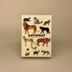 Kortspil - Katte, kattespil, kattefamilier, huskat, familiespil, spilleaftner, kat, ting med katte, catlover, løve, tiger, alt om katte, store kattedyr, fauna, faunaspil, biologi, natur, gaveide, specielle, svensk, sverige, tegninger, illustrationer