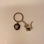 Nøglering - kat blank med mønt til indkøbsvogn, kattenøglering, katteting, ting med katte, nøglering, mønt, polet, til indkøbsvognen, design, gaveide, catlovers, katteejer, sølv, cool,