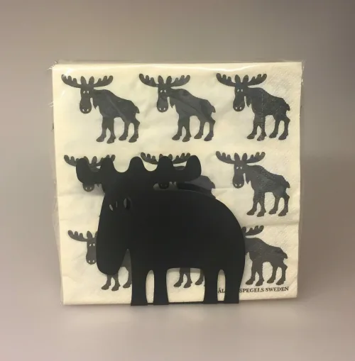 Servietholder metal - Elg sort, elgeservietholder, brevholder, brevordner, sort, metal, serviet holder, med elg, elgsdyr, moose, elk, elg, stilren, flot, kvalitet, nordisk, stil, svensk, Servietter hvide med sorte Elge, elge, elg, elgting, elgservietter, elgeservietter, elgsdyr, elsdyr, svensk, svenske,sverige, astrid lindgren, småland, skåne, kvalitet, specielt, nordisk, design, norden,