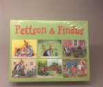 Findus og Pedersen Klodspuslespil , findus, petterson, pettson, klodser, klodspuslespil, klodspussel, klodspuzzel, billedklodser, spil, for de små. børnespil, børneting, fendus, findos, svensk, pandekagekage, bondegård, småland,