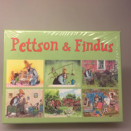 Findus og Pedersen Klodspuslespil , findus, petterson, pettson, klodser, klodspuslespil, klodspussel, klodspuzzel, billedklodser, spil, for de små. børnespil, børneting, fendus, findos, svensk, pandekagekage, bondegård, småland,