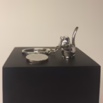 Nøglering - kat blank med mønt til indkøbsvogn, kattenøglering, katteting, ting med katte, nøglering, mønt, polet, til indkøbsvognen, design, gaveide, catlovers, katteejer, sølv, cool,