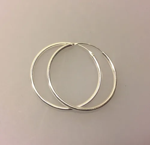,Creoler i sølv Ø 35 mm glatte hoops 2 mm mm, runde, ørenringe, øreringe, ringe, billige, ægte sølv, sterling sølv, kvalitet, smarte, biti, ribe