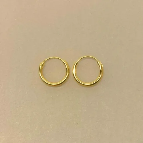 Creoler - Ø 14 mm øreringe forgyldt sølv - glatte Hoops, søg, 2014, tykke, små, kraftige, chunky, ægte, guld, guldøreringe, forgyldte, gudbelagte, tykke, små, runde, ringe, stine a, billige, maanesten, tilbud