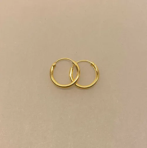 Creoler - Ø 16 mm Øreringe Forgyldt Sølv - Glatte Hoops 2,0 mm, søg, 2016, tykke, små, kraftige, chunky, billige, tilbud, creol, creoler, runde, øreringe, ørenringe, hoops, loops, boho, ægte, guld, forgyldt, guldbelagt, blanke, flotte, god kvalitet, billige, guldøreringe, guld creoler, guld hoops, gyldne,